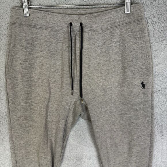 S Polo Ralph Lauren Pants Mens L Grey Jogger Sweatpants Drawstring - Picture 2 of 10